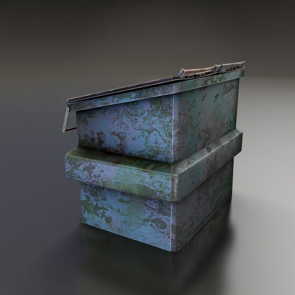 Dumpster trash can with grill on top