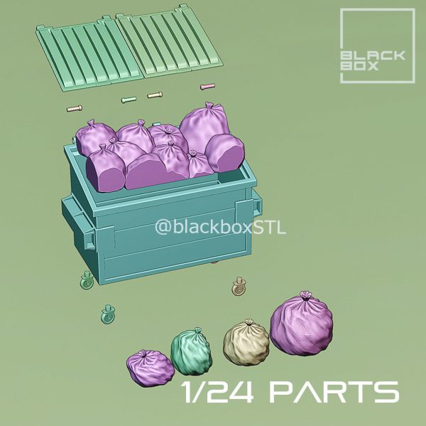 Dumpster Diorama parts 1-24 1-64th scale