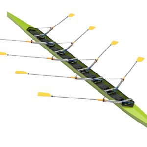 Eight Men Rowing Boat