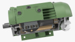 Electric Motor Cross Section Green