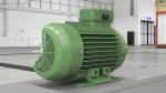 Electric Motor Cross Section Green