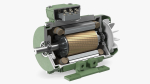 Electric Motor Cross Section Green