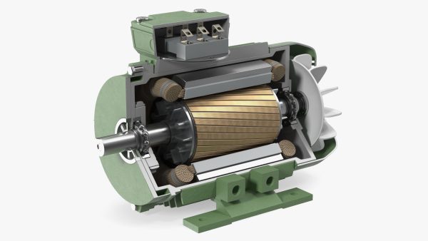Electric Motor Cross Section Green