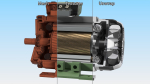 Electric Motor Cross Section Green