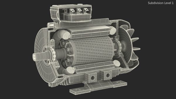 Electric Motor Cross Section Green