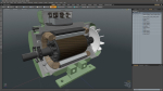 Electric Motor Cross Section Green