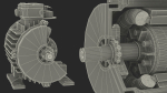 Electric Motor Cross Section Green