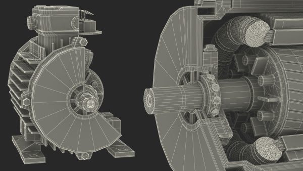 Electric Motor Cross Section Green