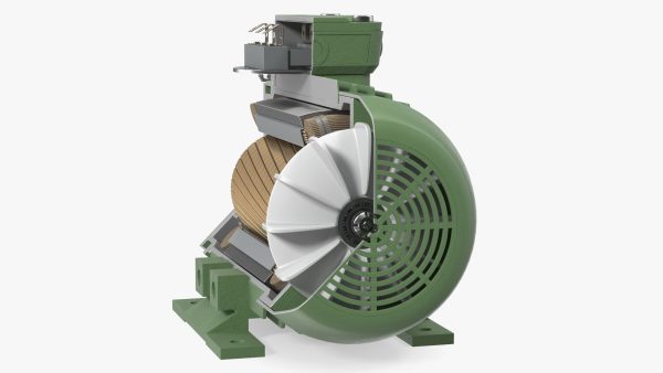 Electric Motor Cross Section Green