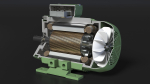 Electric Motor Cross Section Green