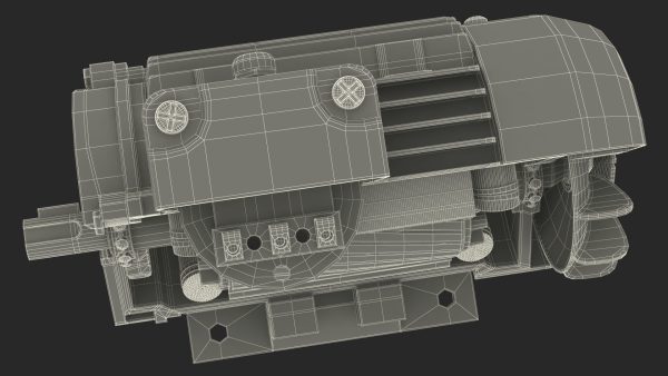 Electric Motor Cross Section Green
