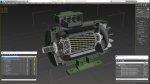 Electric Motor Cross Section Green
