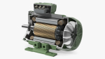Electric Motor Cross Section Green