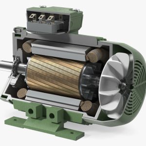 Electric Motor Cross Section Green