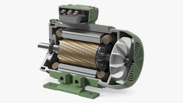 Electric Motor Cross Section Green