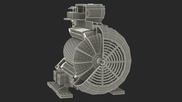 Electric Motor Cross Section Green