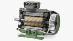 Electric Motor Cross Section Green