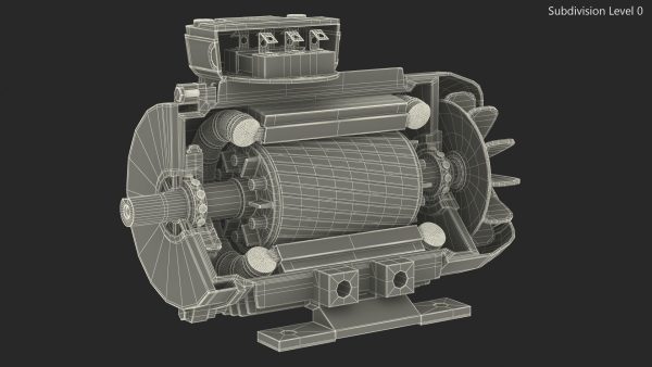 Electric Motor Cross Section Green