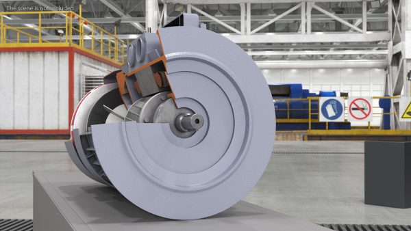 Electric Motor Cutaway Gray