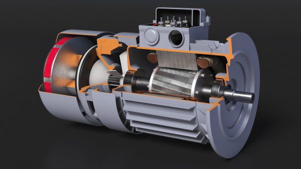 Electric Motor Cutaway Gray