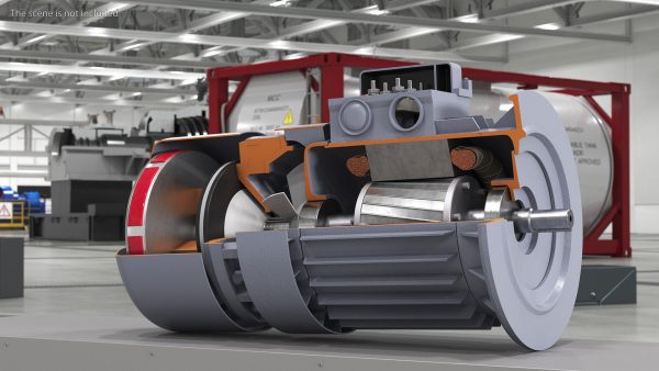 Electric Motor Cutaway Gray