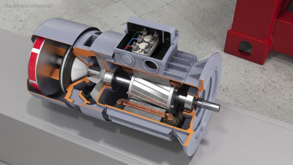 Electric Motor Cutaway Gray