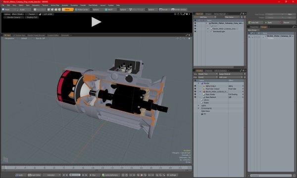 Electric Motor Cutaway Gray