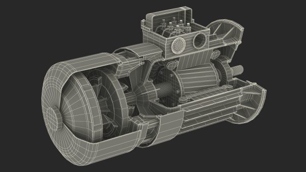 Electric Motor Cutaway Gray