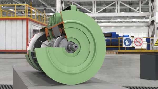 Electric Motor Cutaway Green