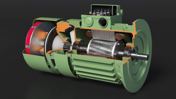 Electric Motor Cutaway Green