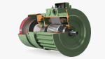 Electric Motor Cutaway Green