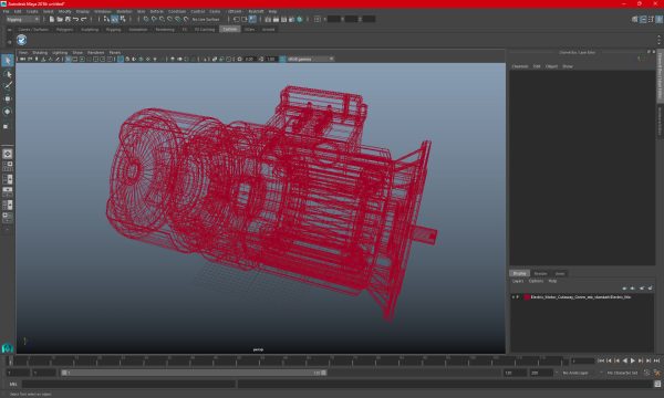Electric Motor Cutaway Green