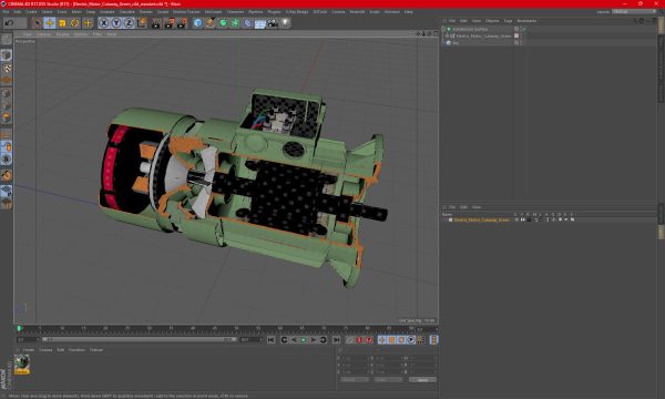 Electric Motor Cutaway Green