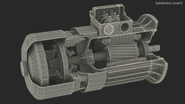 Electric Motor Cutaway Green