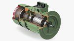 Electric Motor Cutaway Green