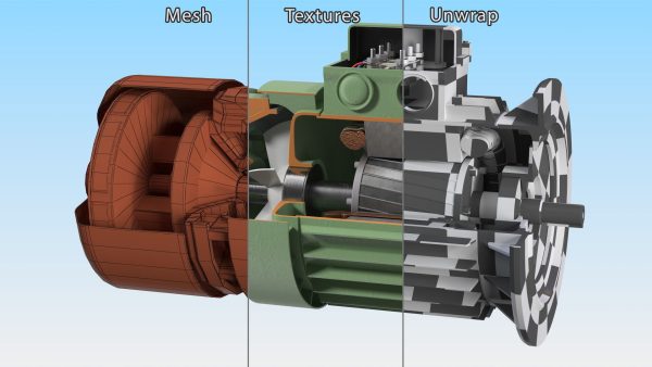 Electric Motor Cutaway Green