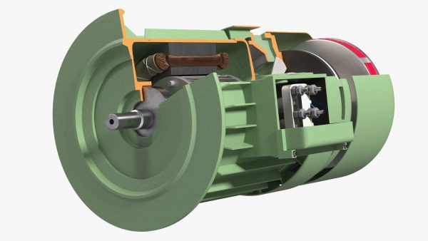 Electric Motor Cutaway Green