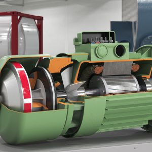 Electric Motor Cutaway Green
