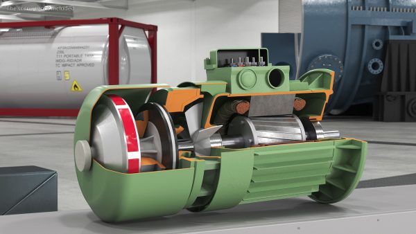 Electric Motor Cutaway Green