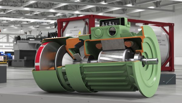 Electric Motor Cutaway Green