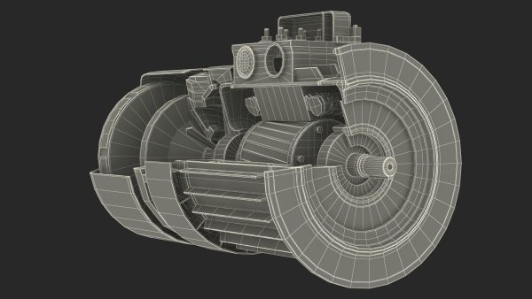Electric Motor Cutaway Green