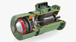 Electric Motor Cutaway Green
