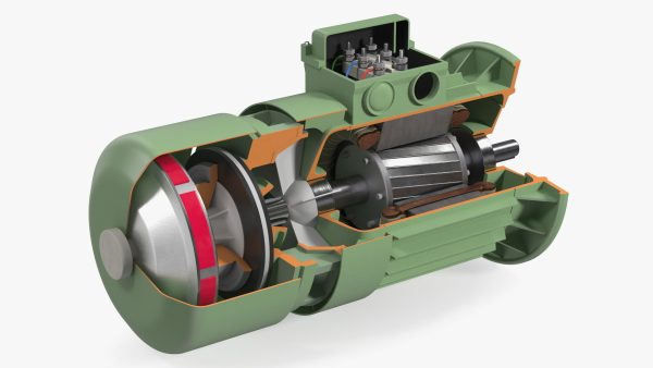 Electric Motor Cutaway Green