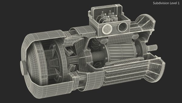Electric Motor Cutaway Green