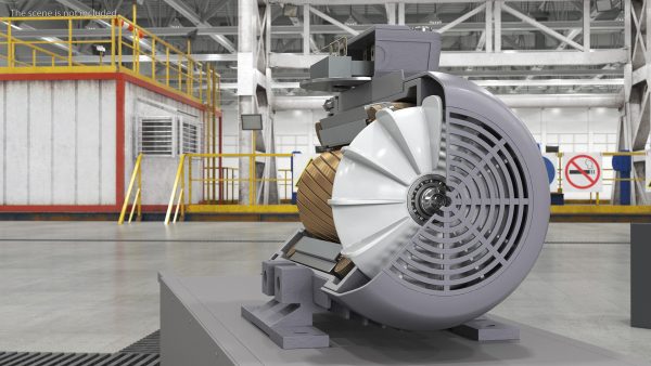 Electric Motor Cutaway Grey