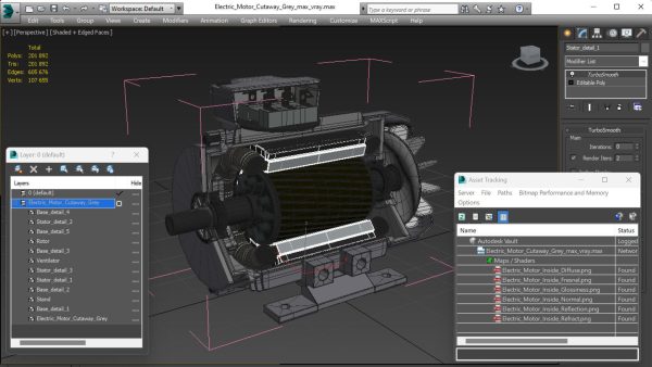 Electric Motor Cutaway Grey