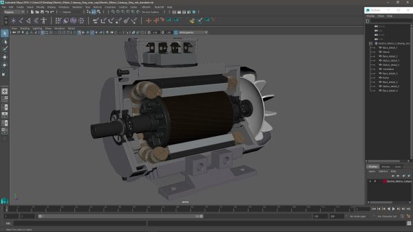 Electric Motor Cutaway Grey