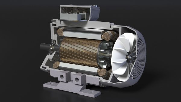 Electric Motor Cutaway Grey