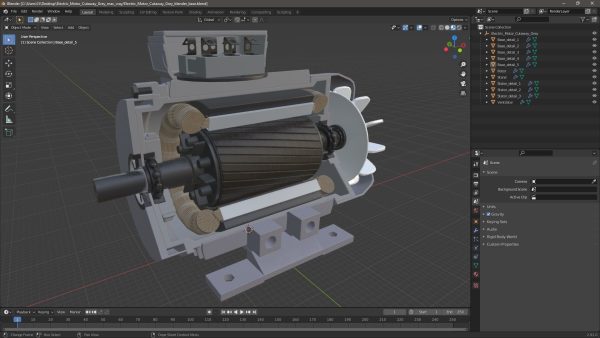 Electric Motor Cutaway Grey
