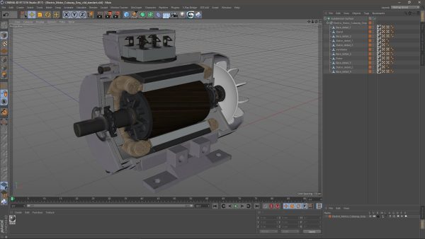 Electric Motor Cutaway Grey